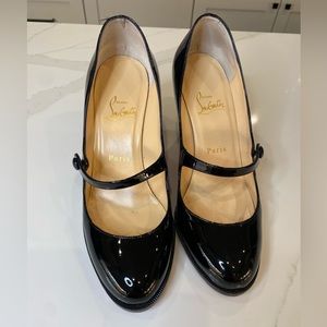 Christian Louboutin - Top Street 85 Patent/Cuoio Heel (Mary Jane style) - Black